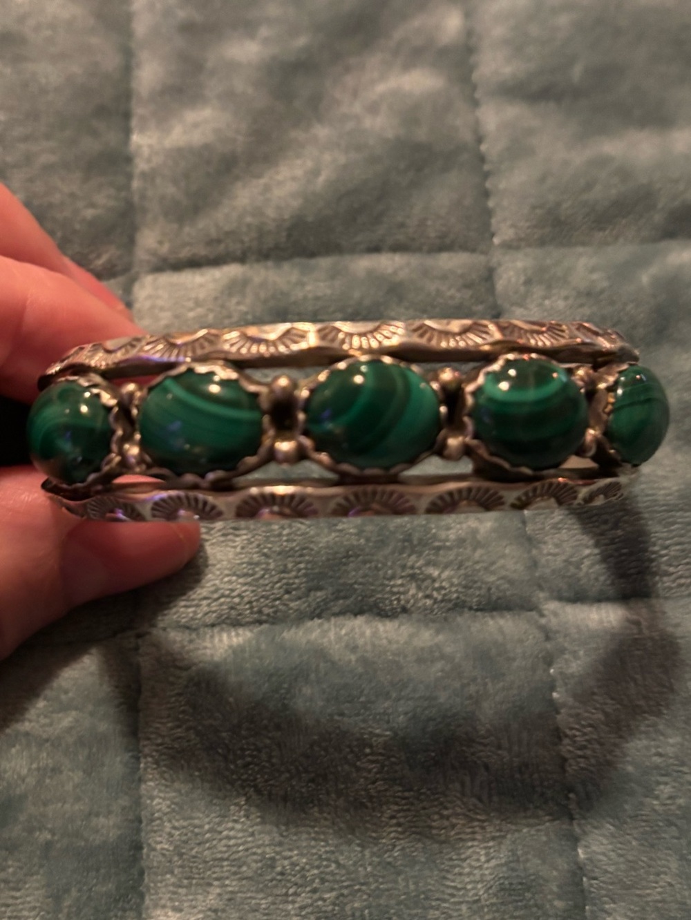 💚STERLING MALACHITE💚CUFF BRACELET💚